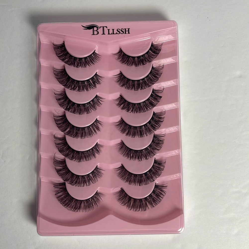 Synthetic False Eyelashes - 9 Packages Total (8 Packs of 14 & 1 Pack of 10)